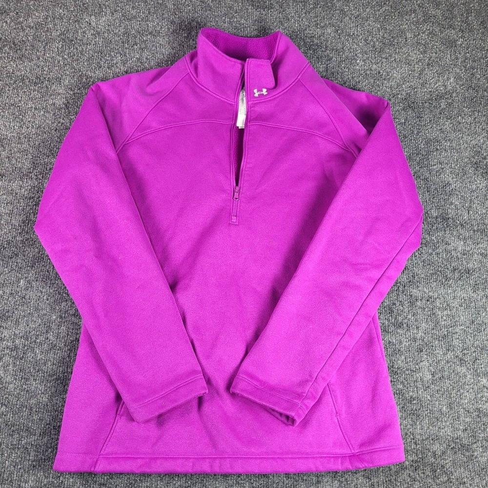 Under Armour ColdGear Womens Medium Purple Quarter Zip Fleece Pullover Jacket